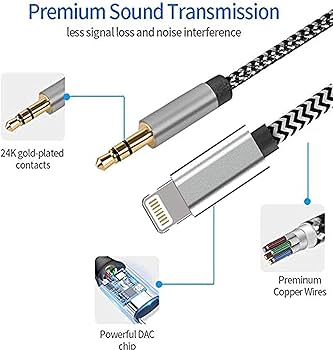 Amazon.com: [Apple MFi Certified] iPhone to 3.5mm Car AUX Stereo